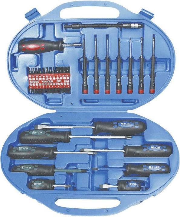 Produktbild Mannesmann Werkstatt Schraubendreher-Set (Phillipps-Kreuzschlitz (PH), Innensechskant, Pozidriv-Kreuzschlitz (PZ), Schlitzschrauben)