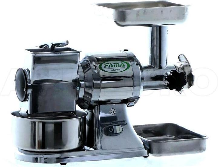 Fama TG12 Tritacarne elettrico con grattugia per formaggi duri integrata Unità di taglio in ghisa d