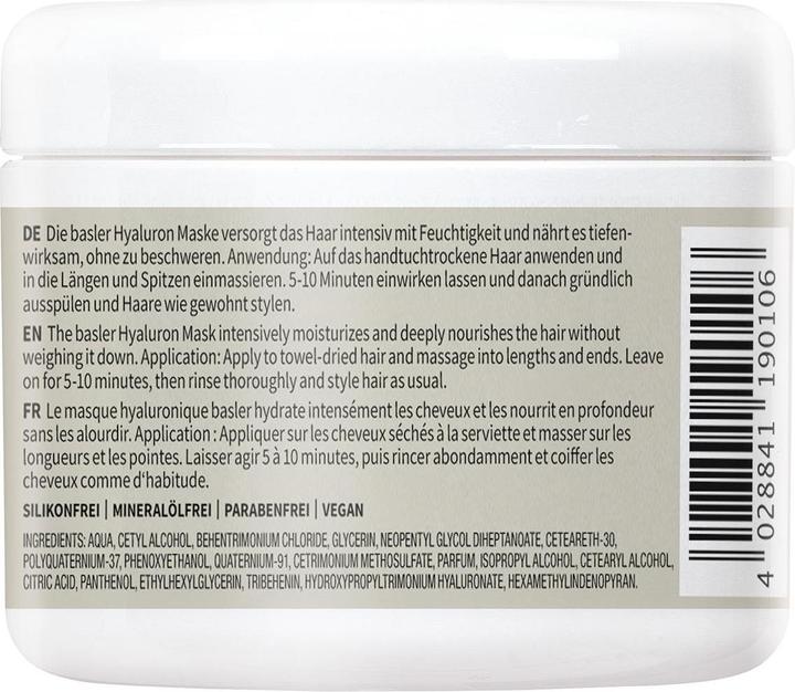 Nutritional values and ingredients Basler Hyaluron mask (125 ml)