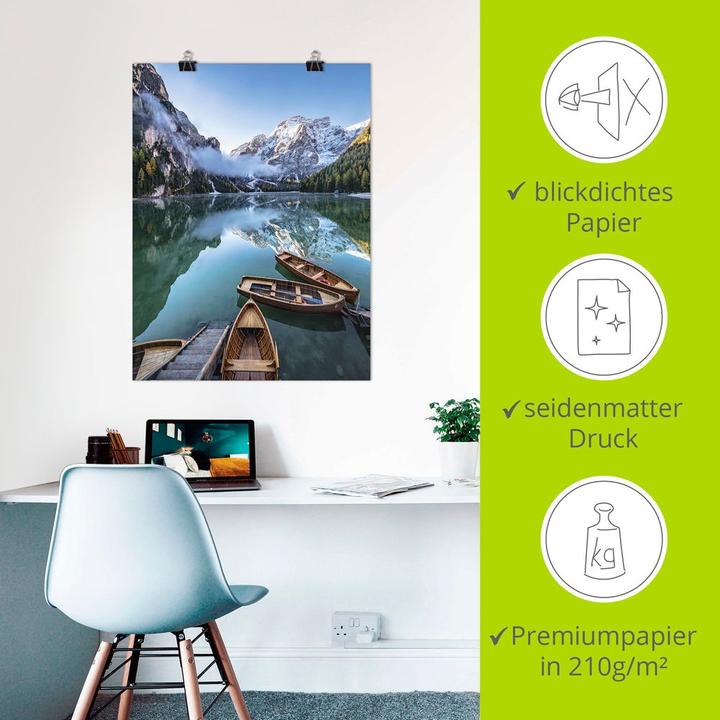 Immagine prodotto Artland Pellicola murale autoadesiva Pragser Wildsee in Alto Adige U3GV (30 x 40 cm)