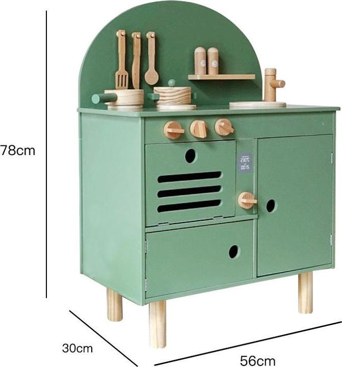 Actual product image Nelaroom Retro wooden kitchen with accessories
