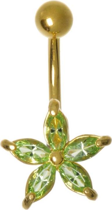 Produktbild Bijouteria Bauchpiercing (Messing rhodiniert, PVD Beschichtung (goldfarbig), Zirkonia)
