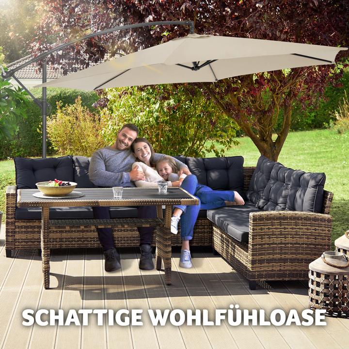 Produktbild tectake Sonnenschirm Ciccio mit Schutzhülle (3.50 m)