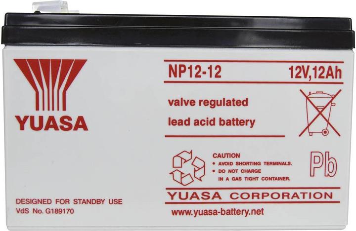 Actual product image Yuasa Lead battery 12 V 12 Ah NP12-12 NP (12 V, 12000 mAh)