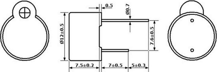Actual product image Velleman Buzzer 5 V DC for print mounting