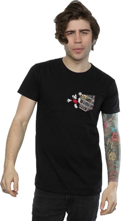 Disney Mickey Mouse Comic Strip Faux Pocket TShirt