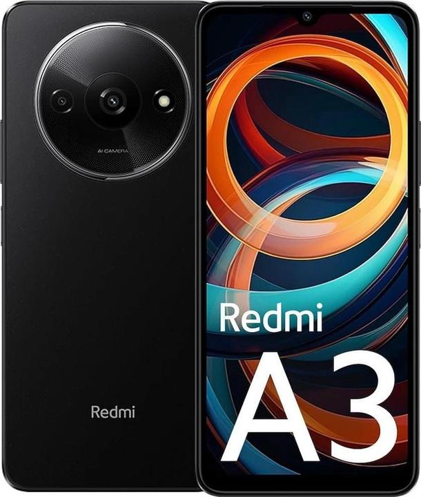 Productafbeelding Xiaomi Redmi A3 4GB/128GB Zwart (128 GB, Middernachtelijk zwart, 6.71", Dubbele SIM, 8 Mpx, 4G)