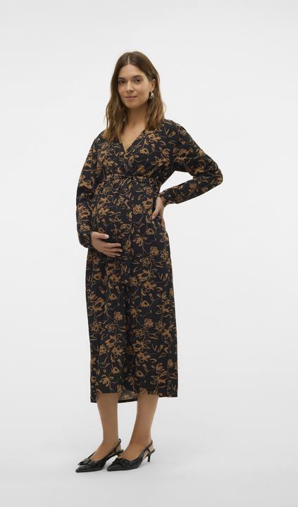 Image du produit Mamalicious Coupe normale Col en V Manches étroites Robe midi (L)