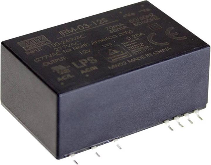 Image du produit MeanWell Alimentation pour imprimante AC/DC IRM-03-9S 9 V/DC 333 mA 3 W