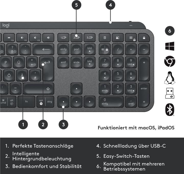 Image du produit Logitech MX Keys Combo for Business Gen 2 (CH, Sans fil)