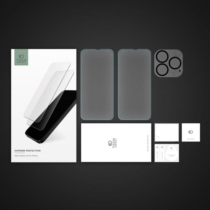 Produktbild Tech Protect Technology Geschütztes gehärtetes Glas PROTECTED SUPERIOR KIT IPHONE 14 PRO MAX KL (1 Stück, Apple iPhone 14 Pro Max)