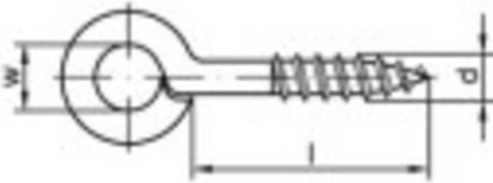Toolcraft Anneaux de levage type 1 (Ø x L) (100 Vis par pièce)