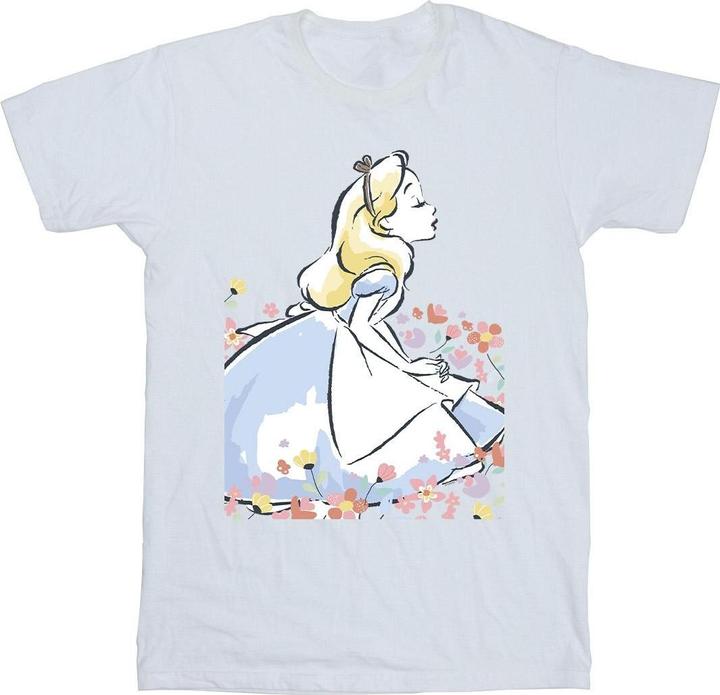 Disney Alice im Wunderland Skizze Blumen TShirt