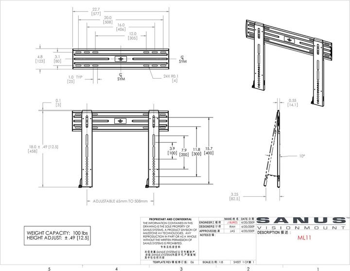 Produktbild Sanus Ml11 (Wand, 50", 45 kg)