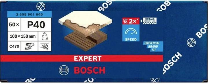 Produktbild Bosch Professional Zubehör EXPERT C470 Schleifpapier, 100 x 150 mm, G 40, 50 Stück (G40)