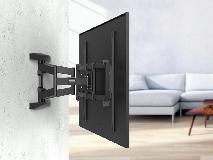 Image du produit Hama Support TV mural, pivotant, inclinable, extensible, 305cm (120"), jusqu'à 100 kg (Mur, 120", 100 kg)