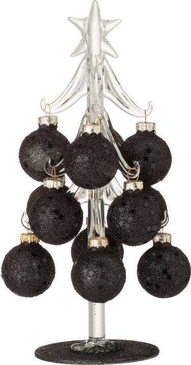 Immagine prodotto J-Line Albero Bianco Baubles Stelle Vetro Nero Piccolo