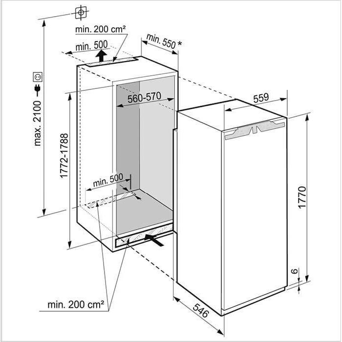 Image du produit Liebherr Réfrigérateur à intégrer EURO-Norm Plus IRBe 5121 LHD (275 l)