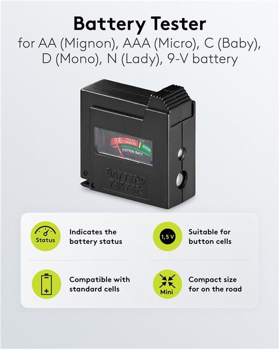 Image du produit Goobay Battery tester with analog display
