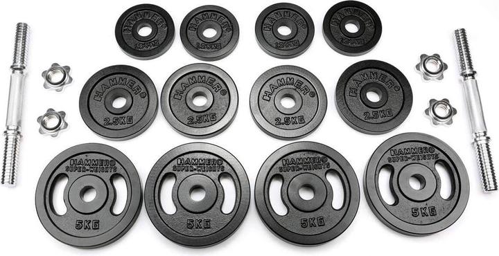 Image du produit Hammer Fitness Ensemble d'haltères courts 40 kg, fer