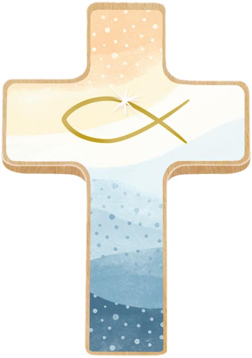 Produktbild Holzkreuz - Du bist geborgen in Gottes Hand - Kleine Hand-Holzkreuze auf Mini-Büchlein (Deutsch, 2019)