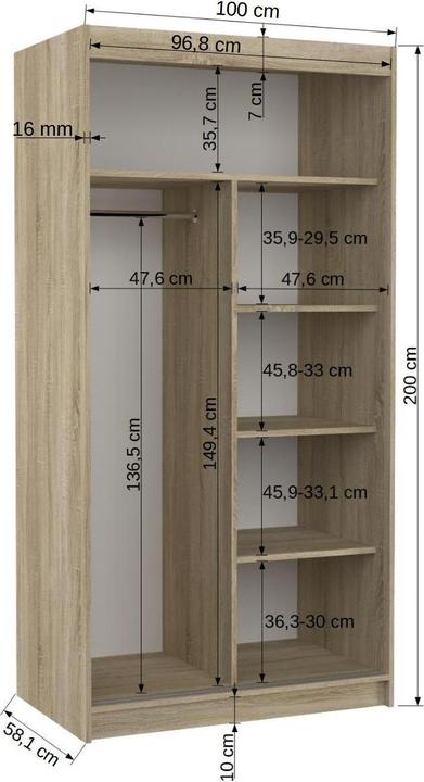 Produktbild ADRK Furniture Nevio (100 x 58 x 200 cm)
