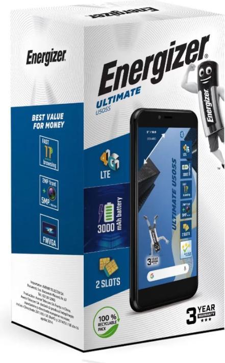 Produktbild Energizer Ultimate U505S Smartphone – Smartphone 1 GB RAM 16 GB 5 Zoll 4G Dual Sim EU (Schwarz) (16 GB, Schwarz, 5", Dual SIM, 5 Mpx, 4G)