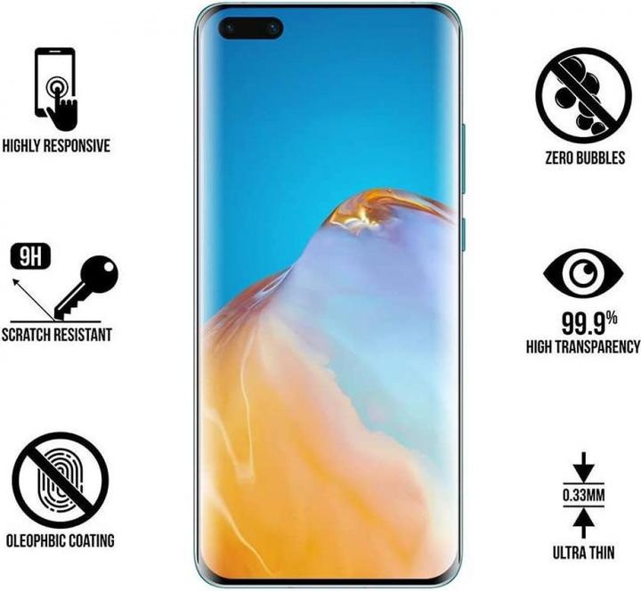 Immagine prodotto Screenguard Huawei P40 Pro+ Pellicola di vetro protettiva a schermo intero 2.5D 9H (1 Pezzo/i, Huawei P40 Pro+)