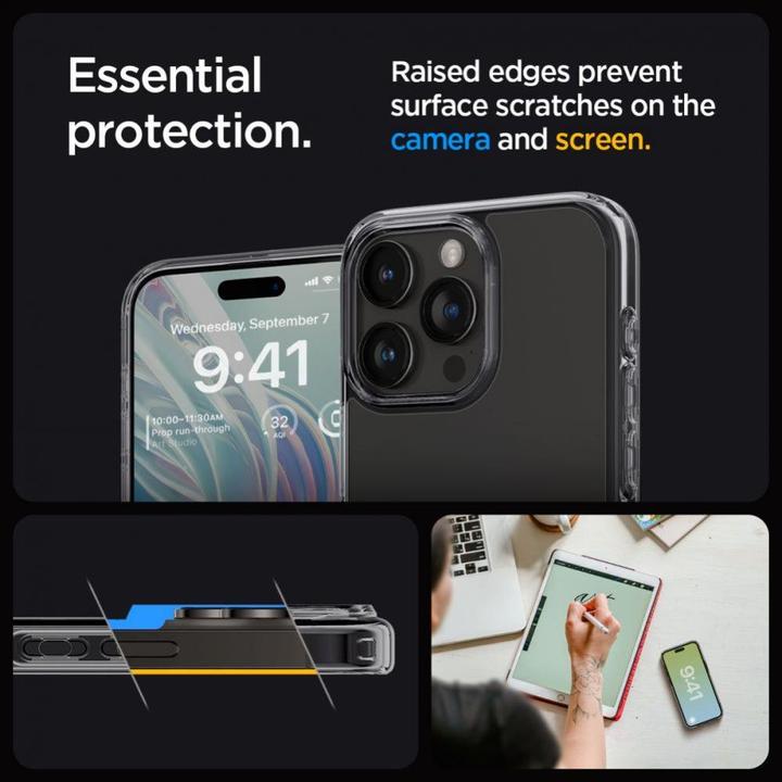 Produktbild Spigen Ultra Hybrid-Hülle für iPhone 15 Pro – transparentes Grau (Apple iPhone 15 Pro)