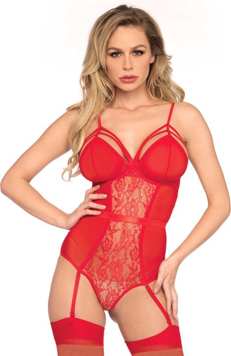 Image du produit Leg Avenue Sheer and lace garter teddy (M)