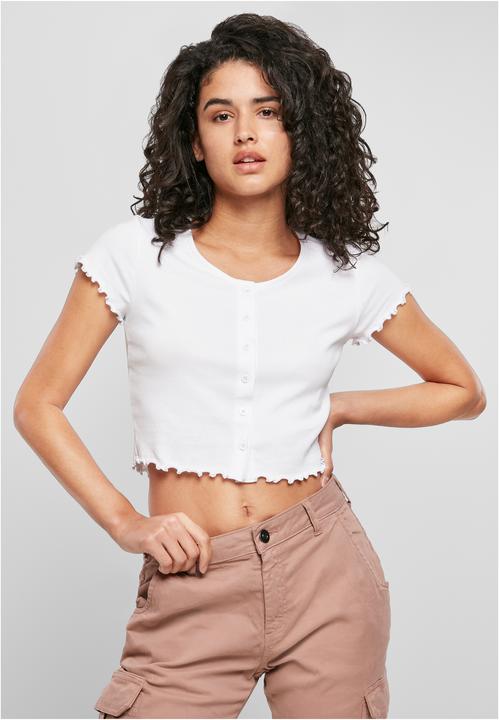 Produktbild Urban Classics Ladies Cropped Button Up Rib Tee (XL)