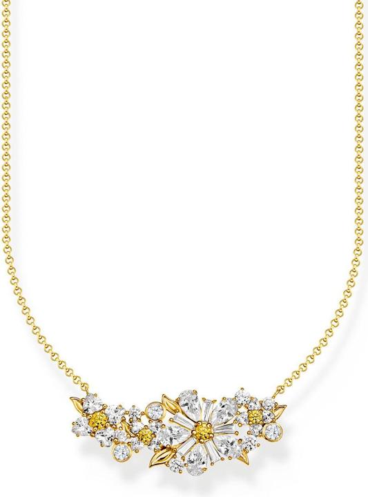 Immagine prodotto Thomas Sabo Halskette Blume Lovely Daisy mit Steinen vergoldet (Argento 925, 40 cm)
