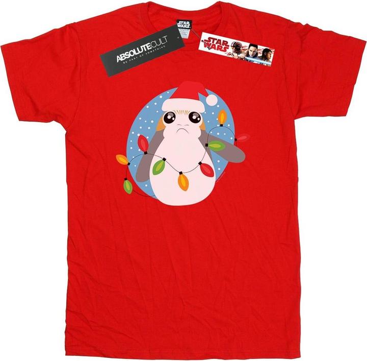 Produktbild Star Wars The Last Jedi Porg Christmas Lights TShirt (L)