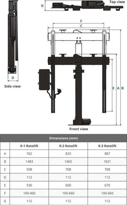 Immagine prodotto Xantron PREMIUM-K1-RotoLift (Universale, 55", 50 kg)