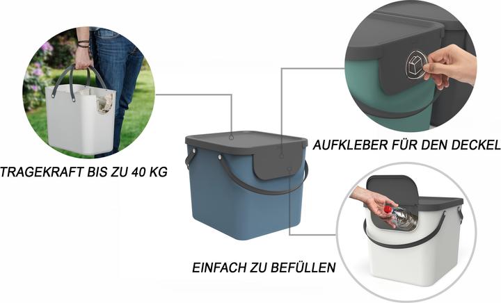 Actual product image Rotho Albula 40 l recycling bin, blue (40 l)