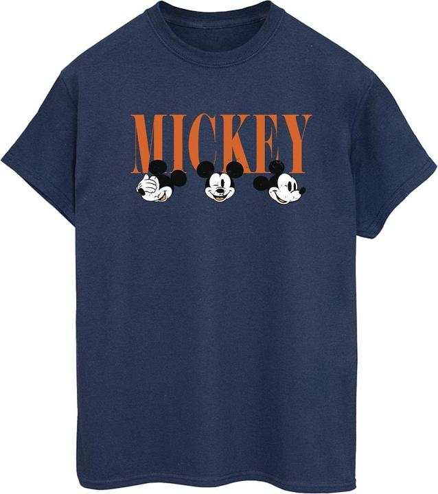 Actual product image Disney Womens/Ladies Mickey Mouse Faces Cotton Boyfriend T-Shirt (L)