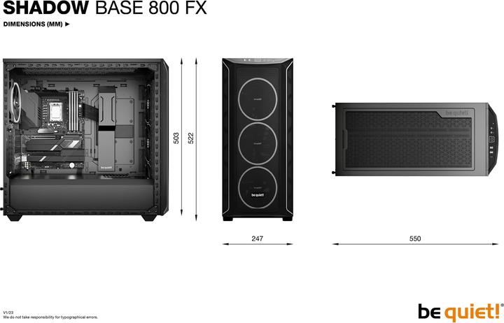 Actual product image be quiet! Shadow Base 800 FX (Mini-ITX, mATX, ATX, E-ATX)