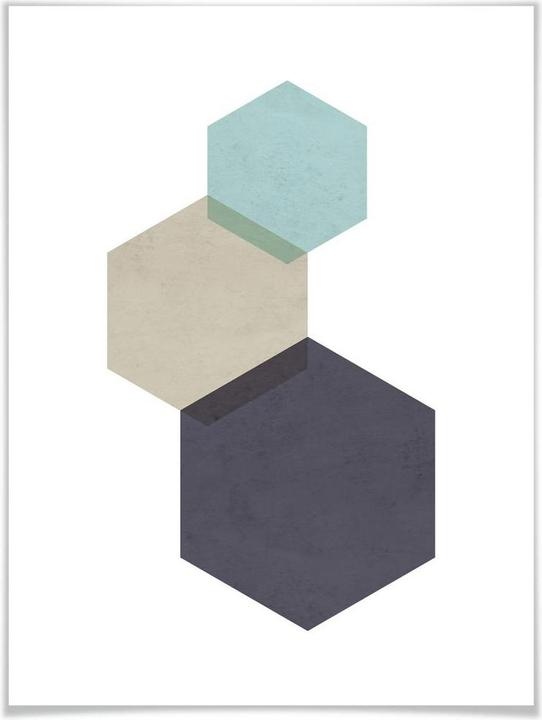 Produktbild Trenddeko Hexagons aqua (120 x 150 cm)