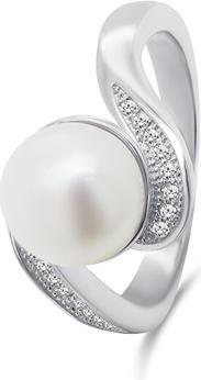 Brilio Silver - Charming silver ring with real pearl RI061W - Circuit: 60 mm (60)