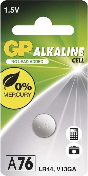 GP Batteries Knopfzelle Alkaline (1 Stk., LR44, 110 mAh)