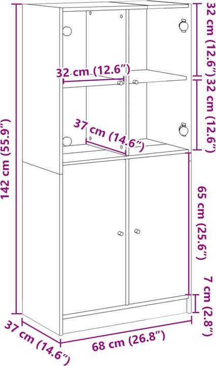 Image du produit VidaXL Harburg (Souabe) (68 x 37 x 142 cm)