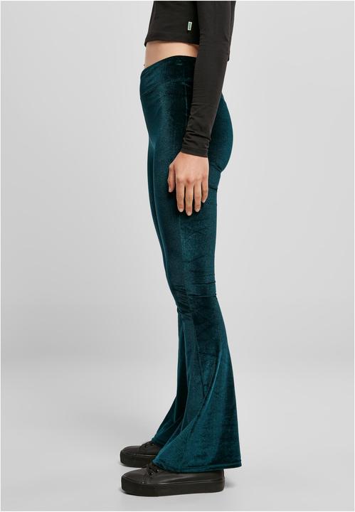 Actual product image Urban Classics Ladies High Waist Velvet Boot Cut Leggings (M)