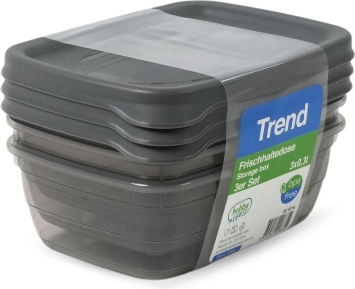 Actual product image Hobby 3er-Set Aufbewahrungsdosen Frischhaltedosen Vorratsdosen Stapeldosen (0.30 l)