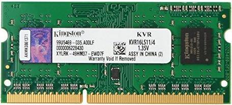 Actual product image Kingston ValueRAM (1 x 4GB, 1600 MHz, DDR3L-RAM, SO-DIMM)