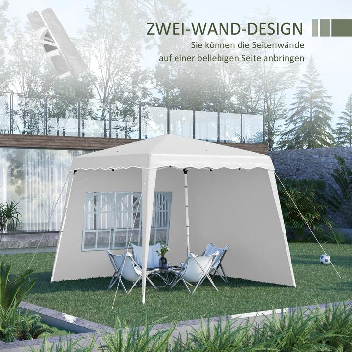 Immagine prodotto Outsunny Padiglione con 2 pareti laterali e regolazione individuale dell'altezza (240 cm, 240 cm)