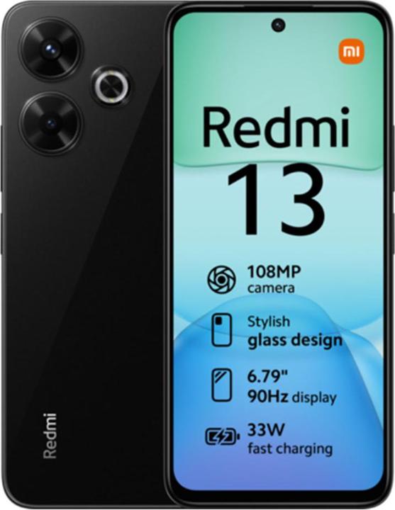 Actual product image Xiaomi Redmi 13 (128 GB, Black, 6.79", Dual SIM, 108 Mpx, 4G)