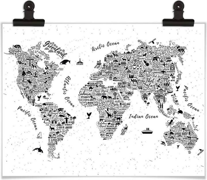 Actual product image Trenddeko World map - Around the world (120 x 100 cm)