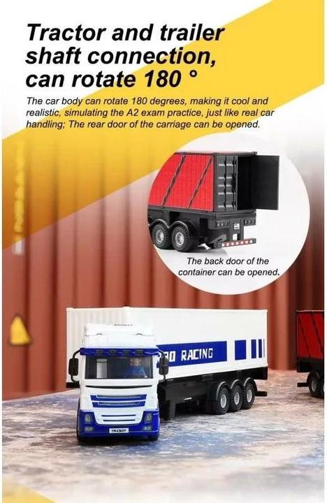 Image du produit Turbo Racing Camion C50 avec remorque Blanc, 1:76, RTR (RTR Prêt à fonctionner)