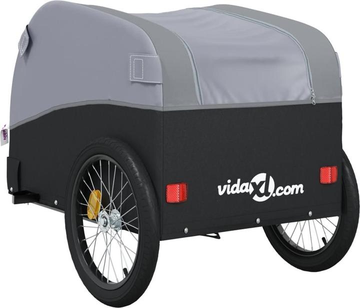 Produktbild VidaXL Fahrradanhänger Schwarz und Grau 45 kg Eisen,Farbe