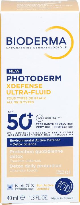 Image du produit Bioderma Photoderm Xdefense Ultra Fluid SPF 50+ 40ml Shade 01 - Very Light (Crème solaire visage, SPF 50+, 40 ml)